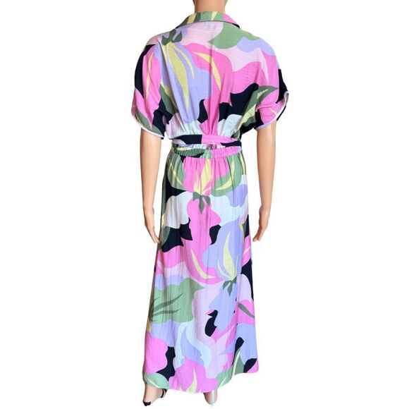 Vero Moda Colorful Floral V Neck Maxi Dress Medium - Picture 6 of 6